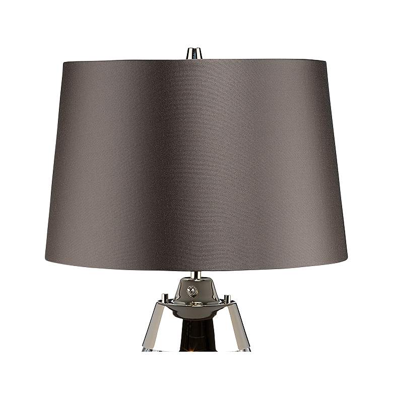 Image 3 Lena Smoke Art Glass Small Table Lamp with Brown Satin Shade more views