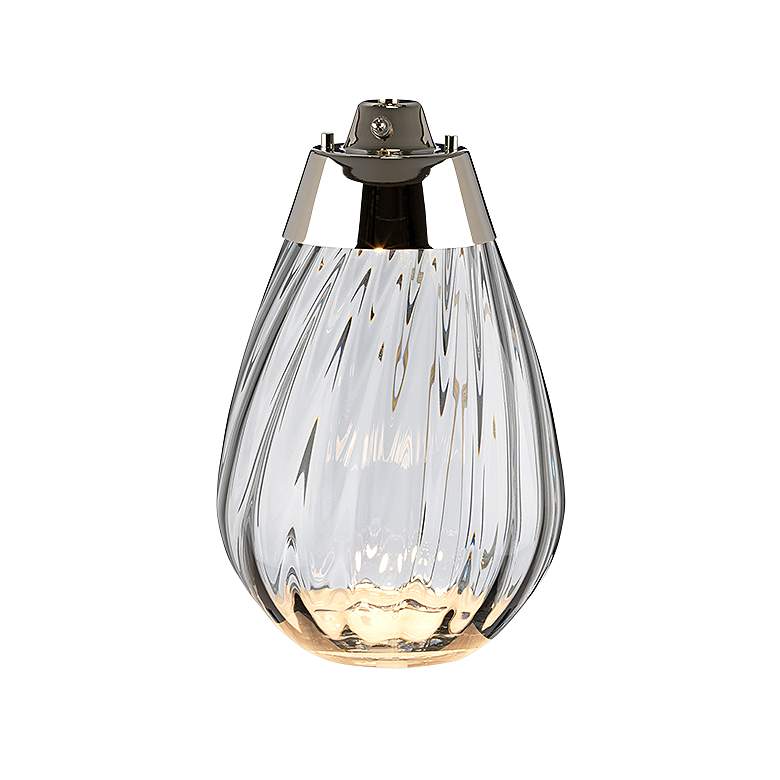 Image 4 Lena Smoke Art Glass Small Table Lamp with Brown Satin Shade more views