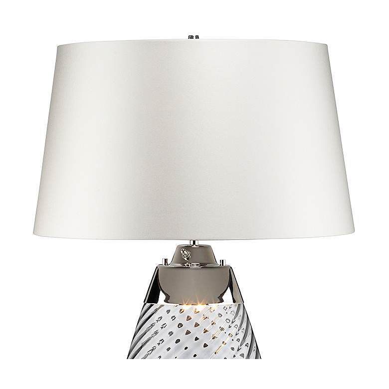 Image 2 Lena Smoke Art Glass Small Table Lamp with Off -White Shade more views