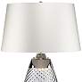 Thumbnail2 of Lena Smoke Art Glass Small Table Lamp with Off -White Shade more views