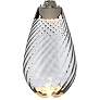 Thumbnail3 of Lena Smoke Art Glass Small Table Lamp with Off -White Shade more views