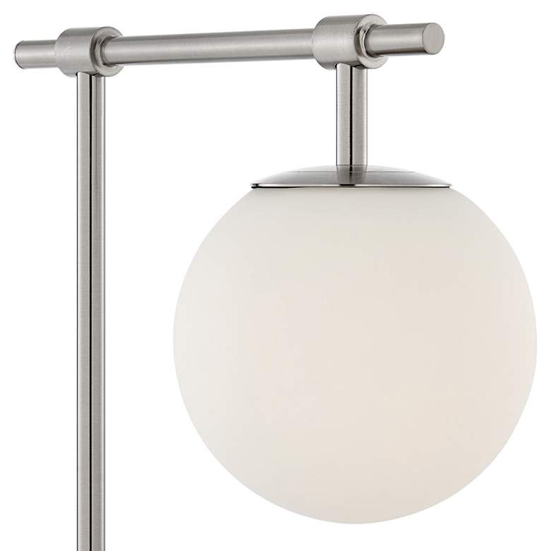 Image 3 Lencho Brushed Nickel Accent Table Lamp with Frosted Shade more views