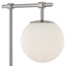 Image3 of Lencho Brushed Nickel Accent Table Lamp with Frosted Shade more views