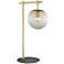 Lencho Gold Metal Accent Table Lamp with Smoke Shade
