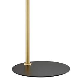 Image4 of Lencho Gold Metal Accent Table Lamp with Smoke Shade more views