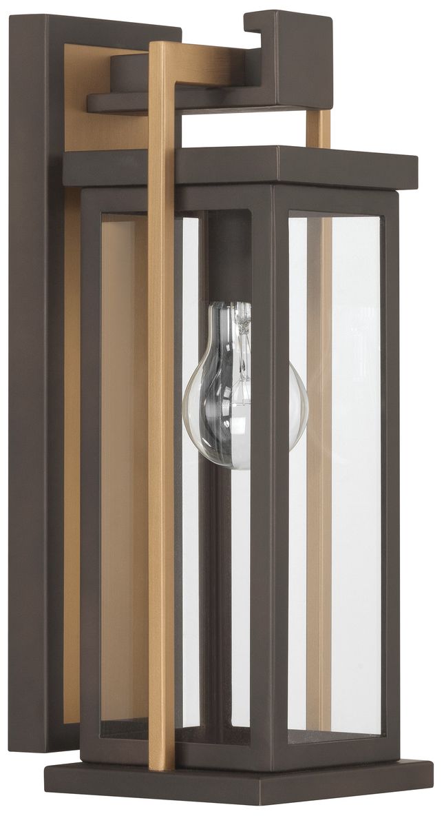 Image 3 Lendel 6'' Twilight Bronze + Textured Gold Outdoor Sconce more views