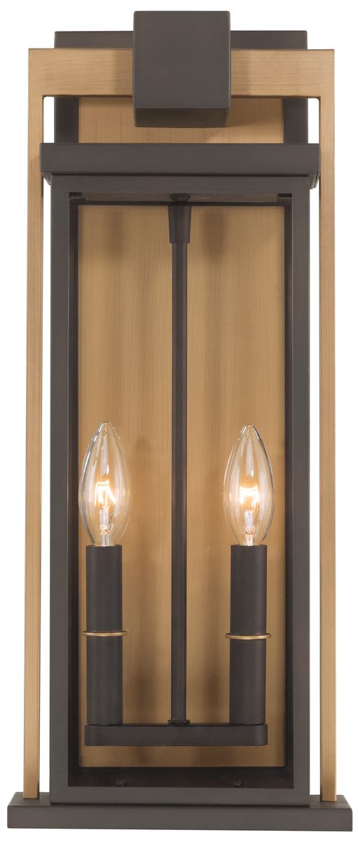 Image 4 Lendel 8'' Twilight Bronze + Textured Gold Outdoor Sconce more views