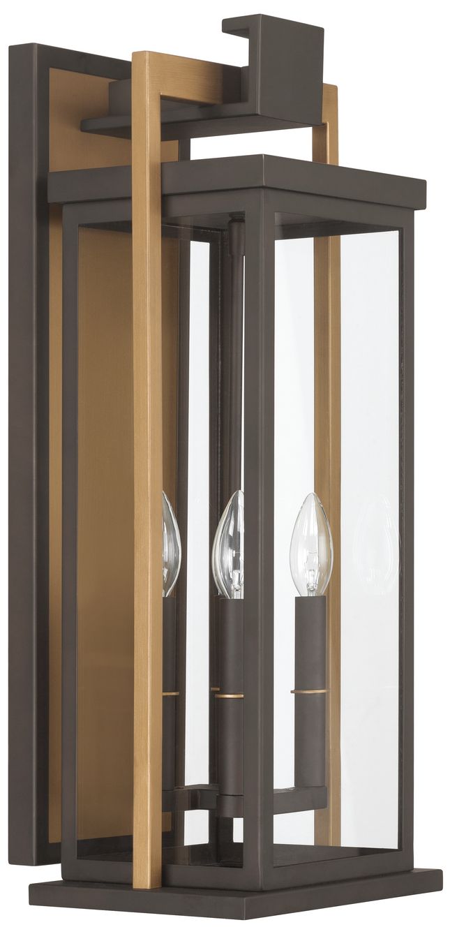 Image 2 Lendel 9.75'' Twilight Bronze + Textured Gold Outdoor Sconce more views