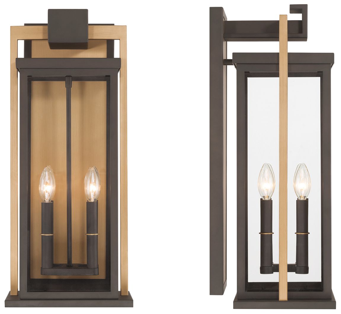 Image 7 Lendel 9.75'' Twilight Bronze + Textured Gold Outdoor Sconce more views