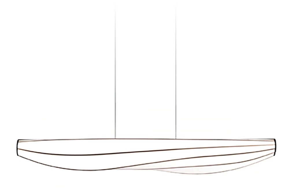 Lenis 64.5"W Aluminum White Fabric 2700K LED Linear Pendant Made to Or