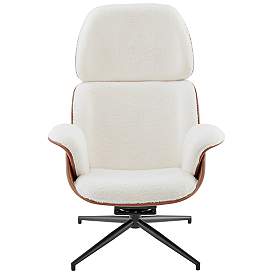 Image5 of Lennart Ivory Brown Swivel Lounge Chair more views