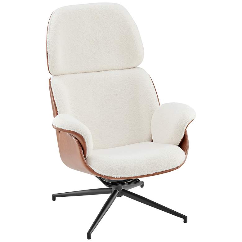 Image 6 Lennart Ivory Brown Swivel Lounge Chair more views
