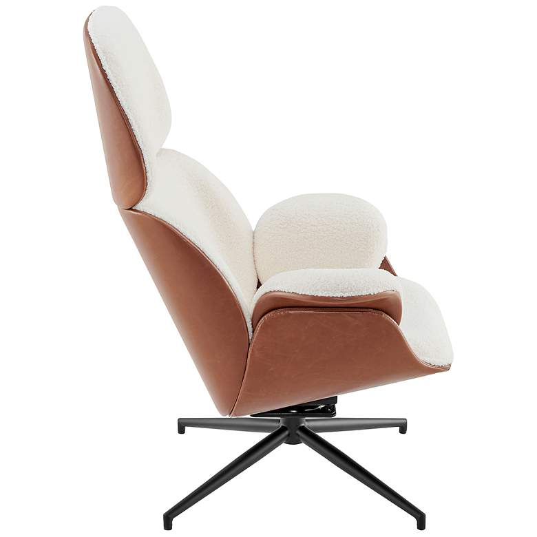 Image 7 Lennart Ivory Brown Swivel Lounge Chair more views