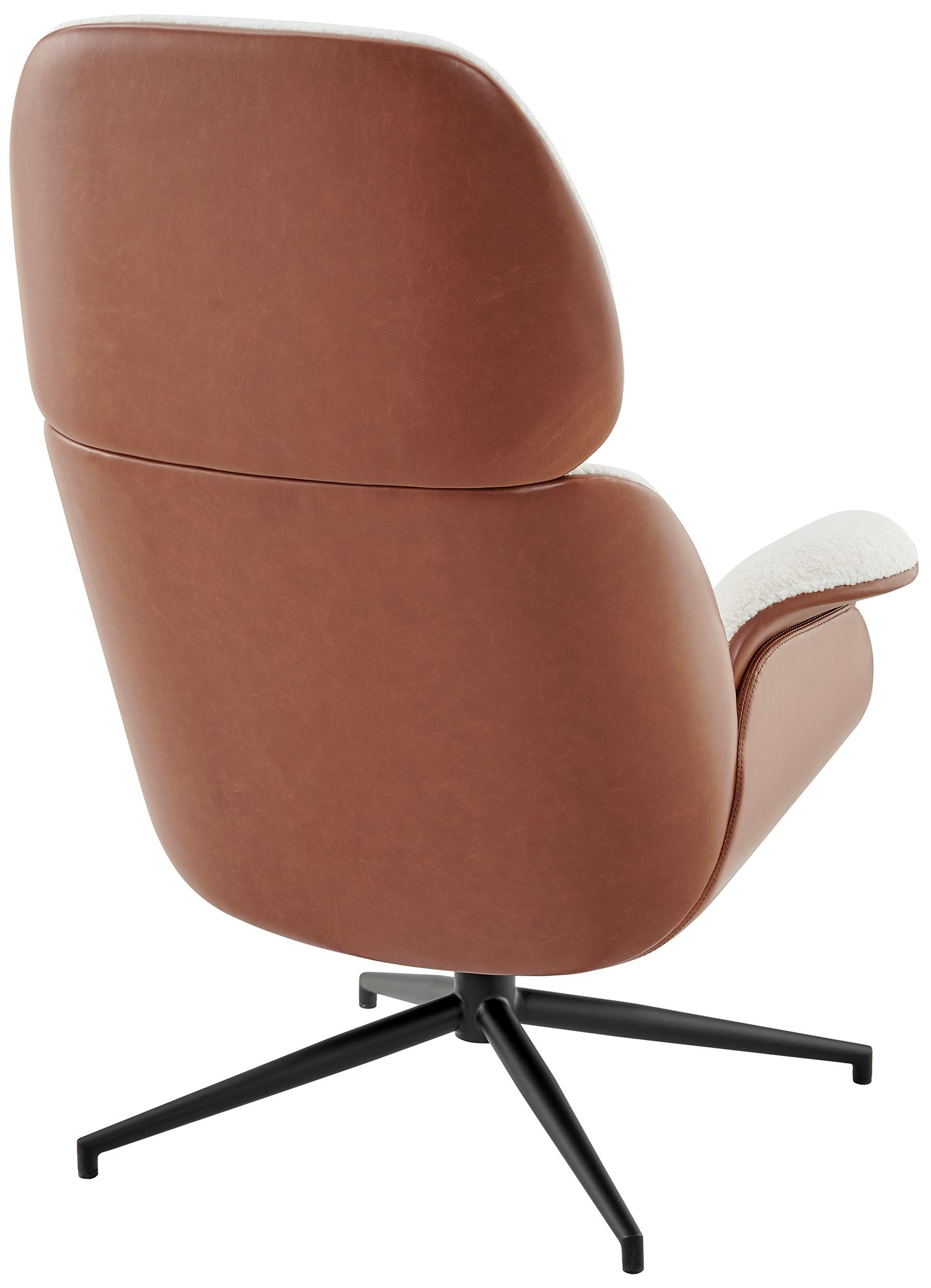 Lennart Ivory Brown Swivel Lounge Chair