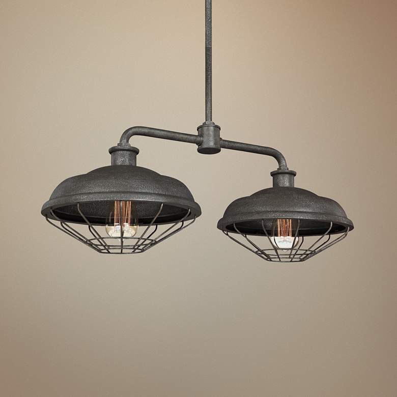 Image 1 Lennex 27 1/2"W Gray Outdoor Kitchen Island Light Chandelier