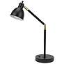 1_Lennon 20.75" High Black & Brass Power Outlet Adjustable Desk Lamp
