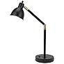 2_Lennon 20.75" High Black & Brass Power Outlet Adjustable Desk Lamp more views