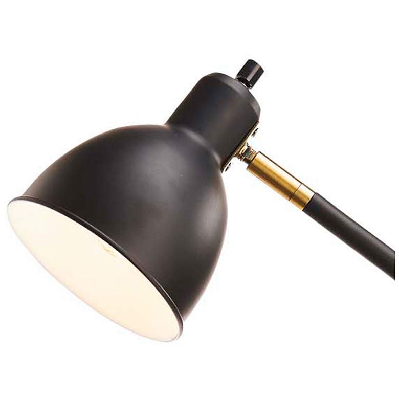 Image 3 Lennon 20.75" High Black & Brass Power Outlet Adjustable Desk Lamp more views