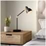 5_Lennon 20.75" High Black & Brass Power Outlet Adjustable Desk Lamp more views