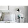 7_Lennon 20.75" High Black & Brass Power Outlet Adjustable Desk Lamp more views