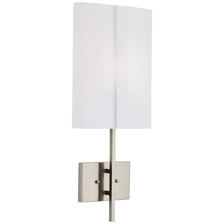 Image 1 Lennon 24 1/2 inch High Brushed Nickel White Acrylic Wall Sconce