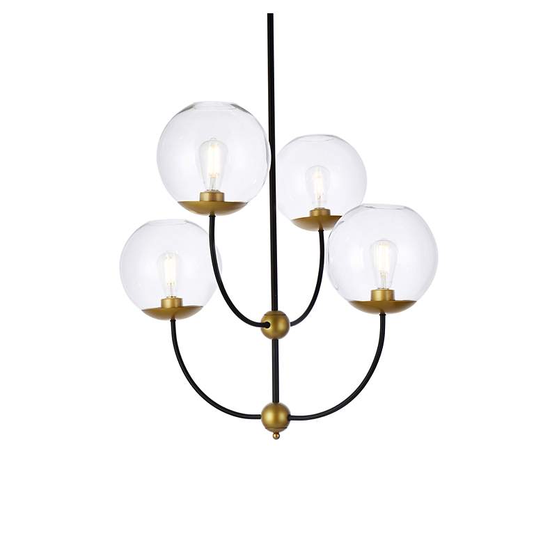 Image 4 Lennon 31.5" Pendant In Black And Brass With Clear Shade more views