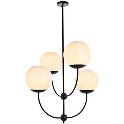 Lennon 31.5" Pendant In Black With White Shade