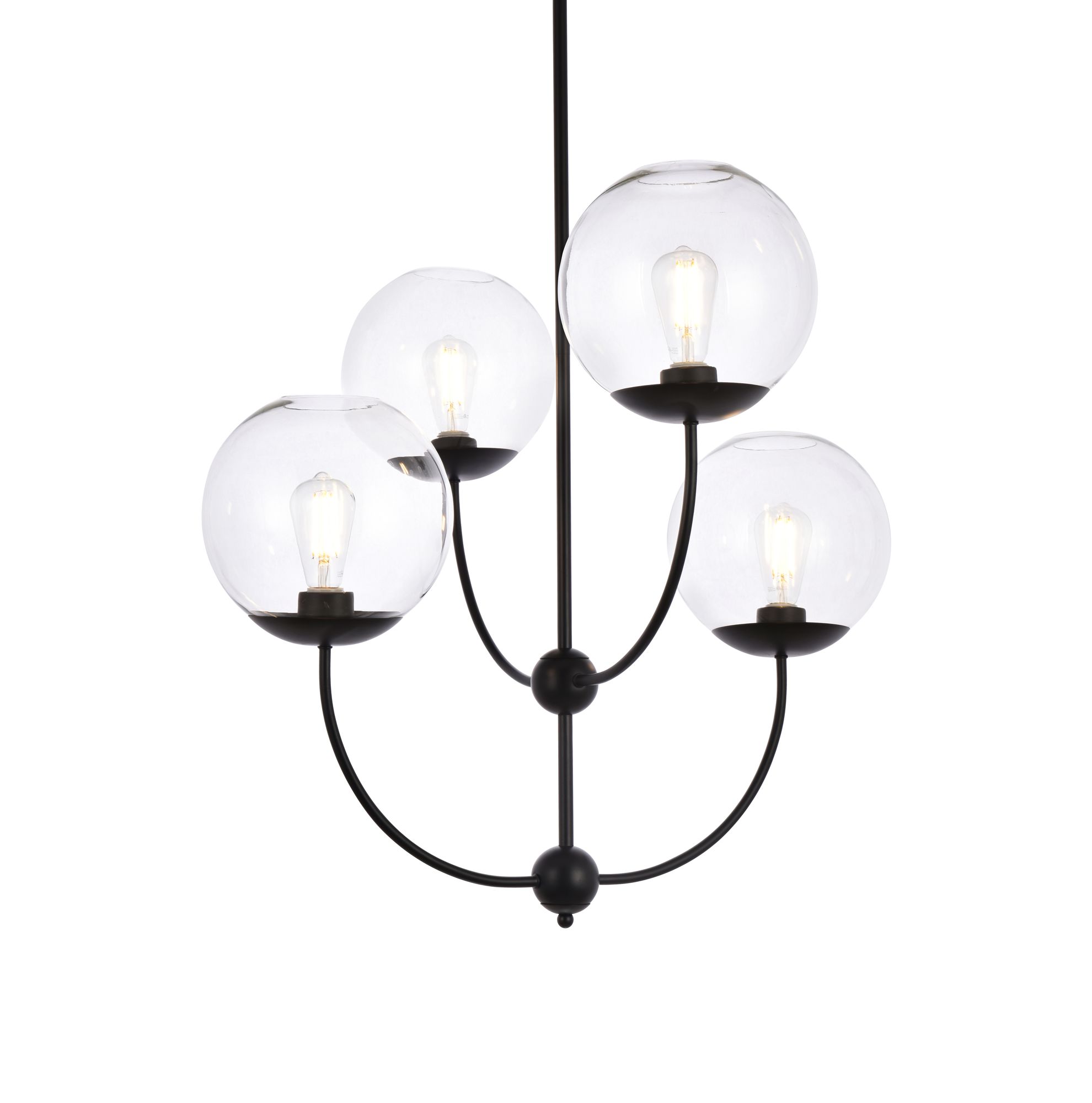 Image 4 Lennon 31 1/2" Wide Black 4-Light Chandelier w/ Clear Shade more views