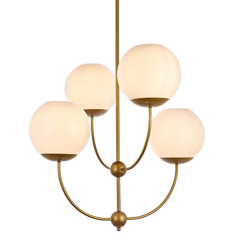 Image 3 Lennon 31 1/2" Wide Brass 4-Light Pendant
