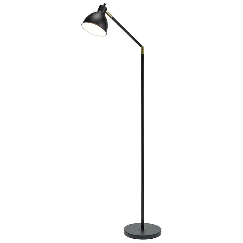 Image 2 Lennon 54.5" High Black & Brass Adjustable Floor Lamp more views