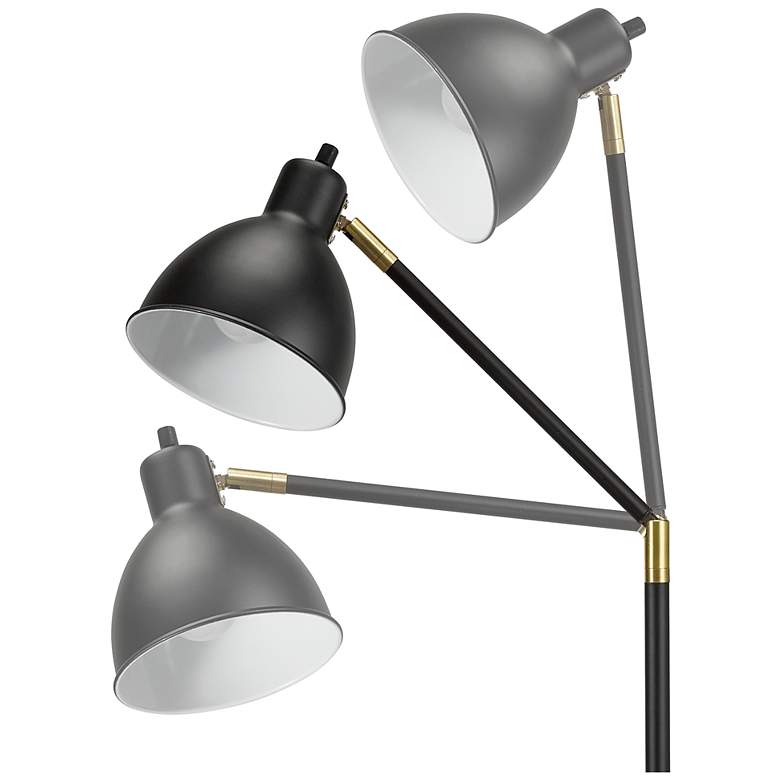 Image 4 Lennon 54.5" High Black & Brass Adjustable Floor Lamp more views