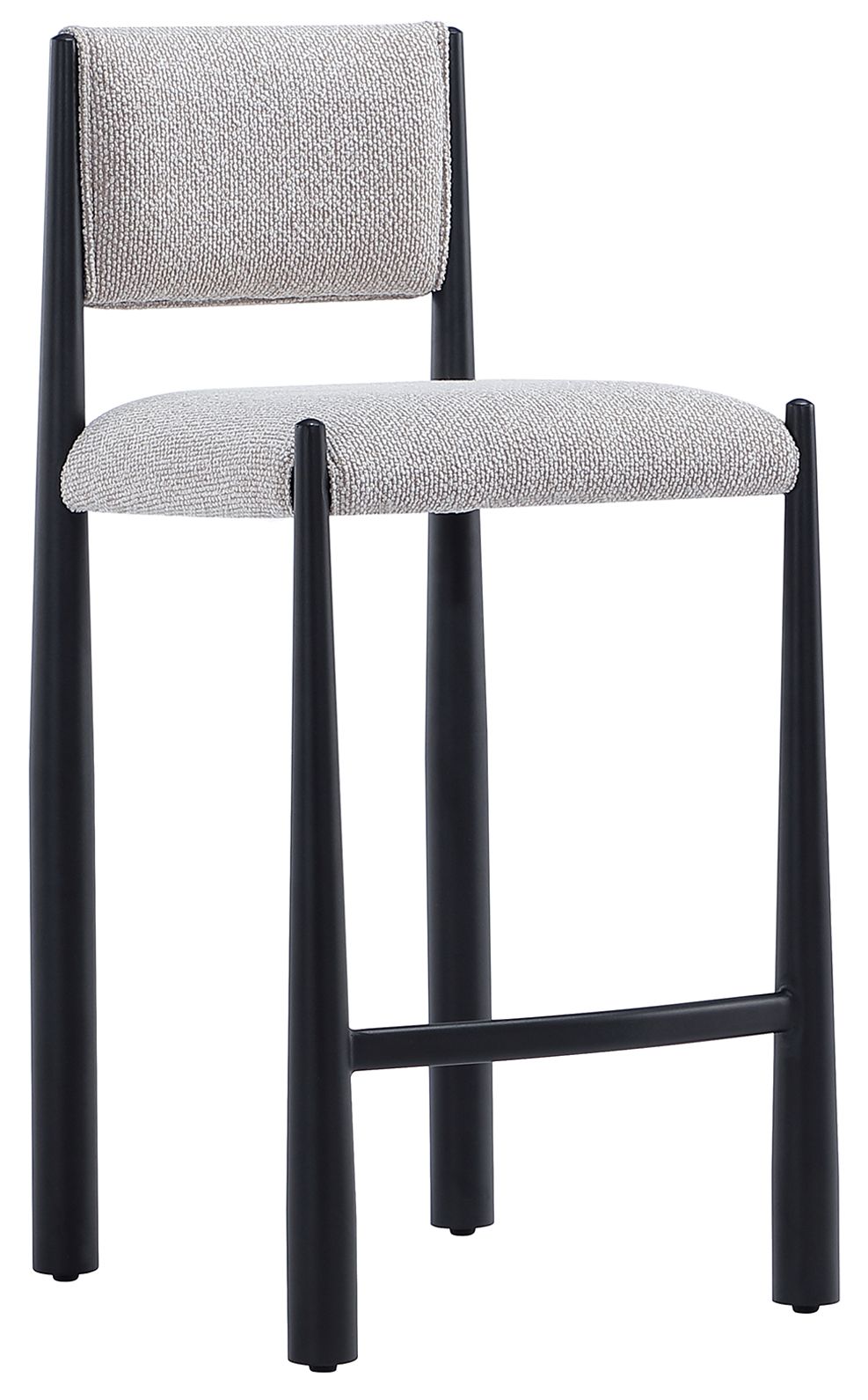 Image 2 Lennor Mid-Century Modern Boucle Metal Counter Stool in Champagne