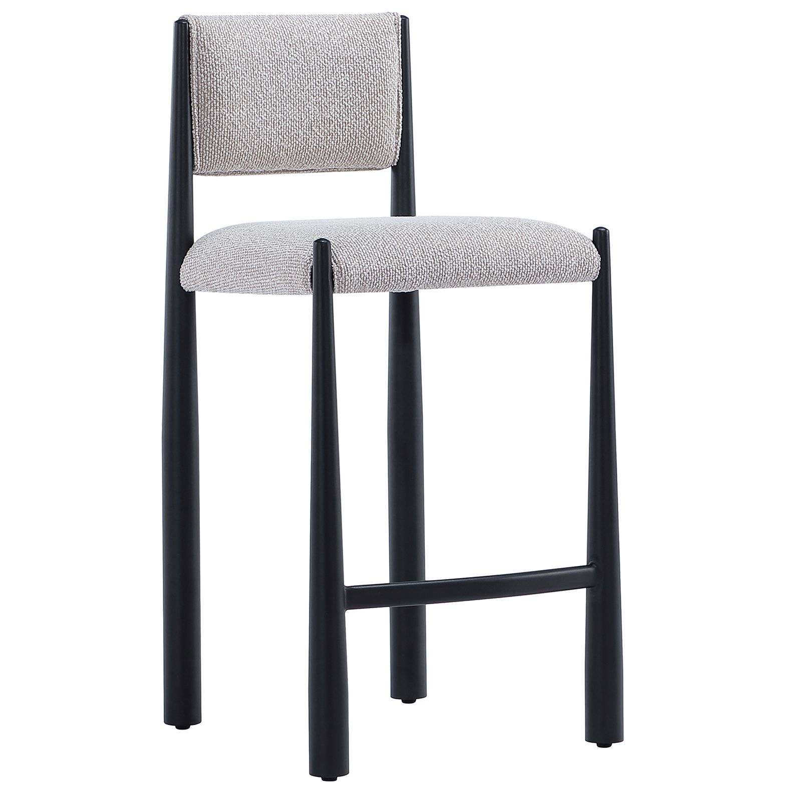 Image 3 Lennor Mid-Century Modern Boucle Metal Counter Stool in Champagne more views