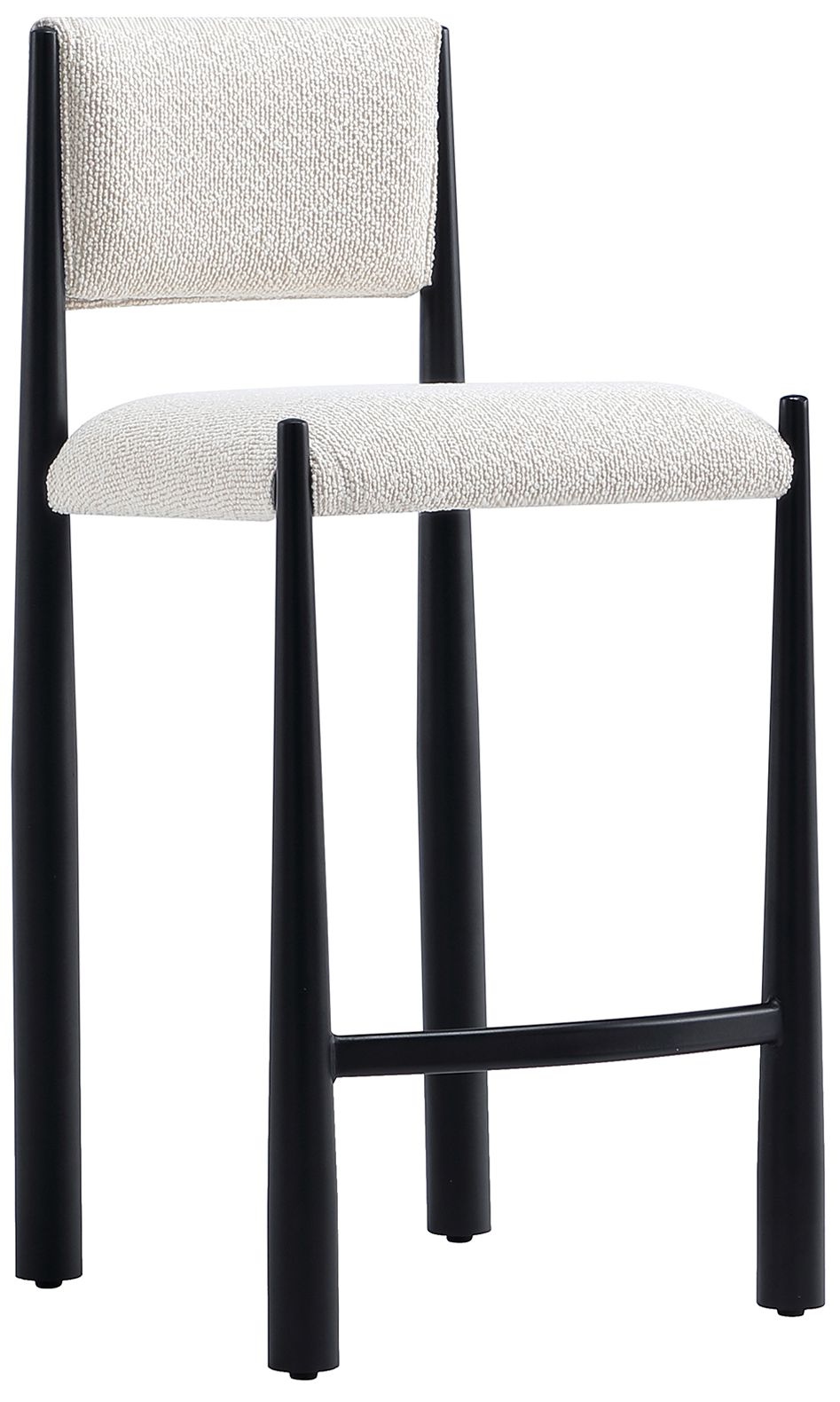 Image 2 Lennor Mid-Century Modern Boucle Metal Counter Stool in Cream