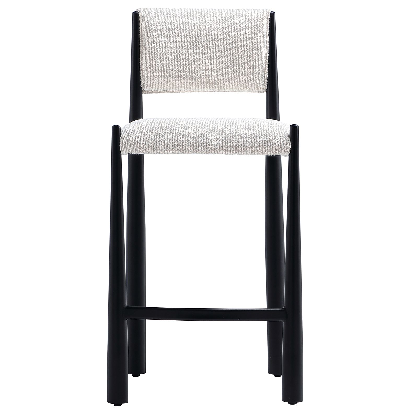 Image 7 Lennor Mid-Century Modern Boucle Metal Counter Stool in Cream more views