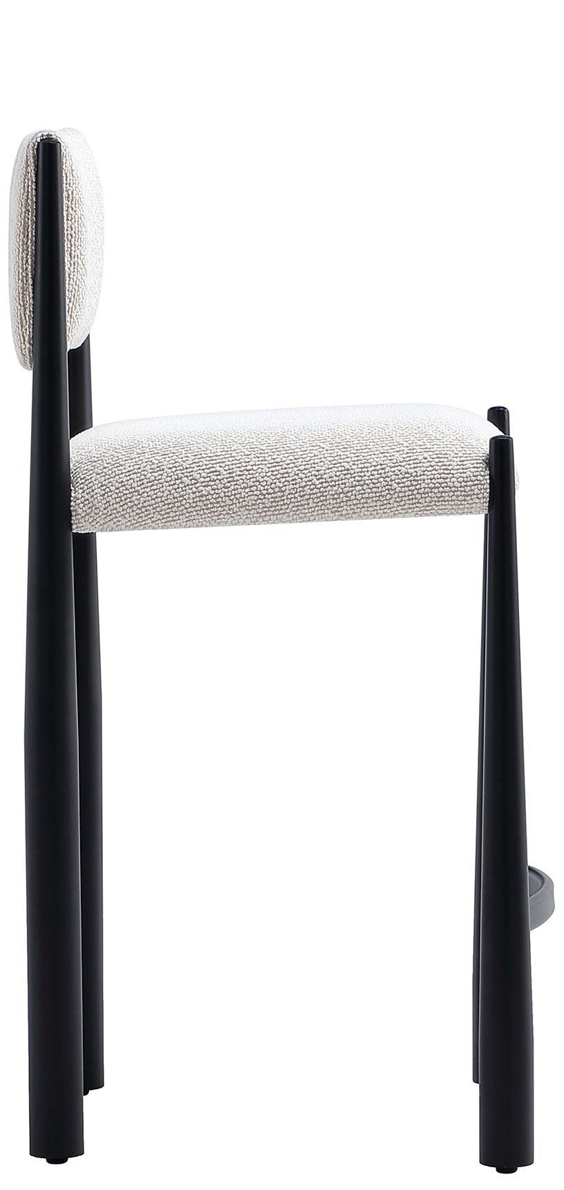 Lennor Mid-Century Modern Boucle Metal Counter Stool in Cream