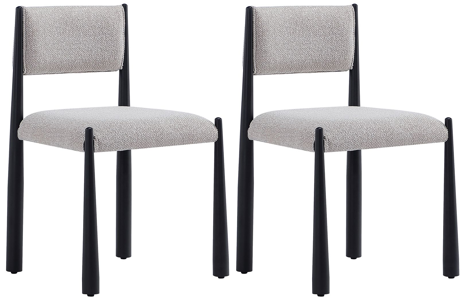 Image 2 Lennor Mid-Century Modern Boucle Metal Side Chair in Champagne - Set of 2