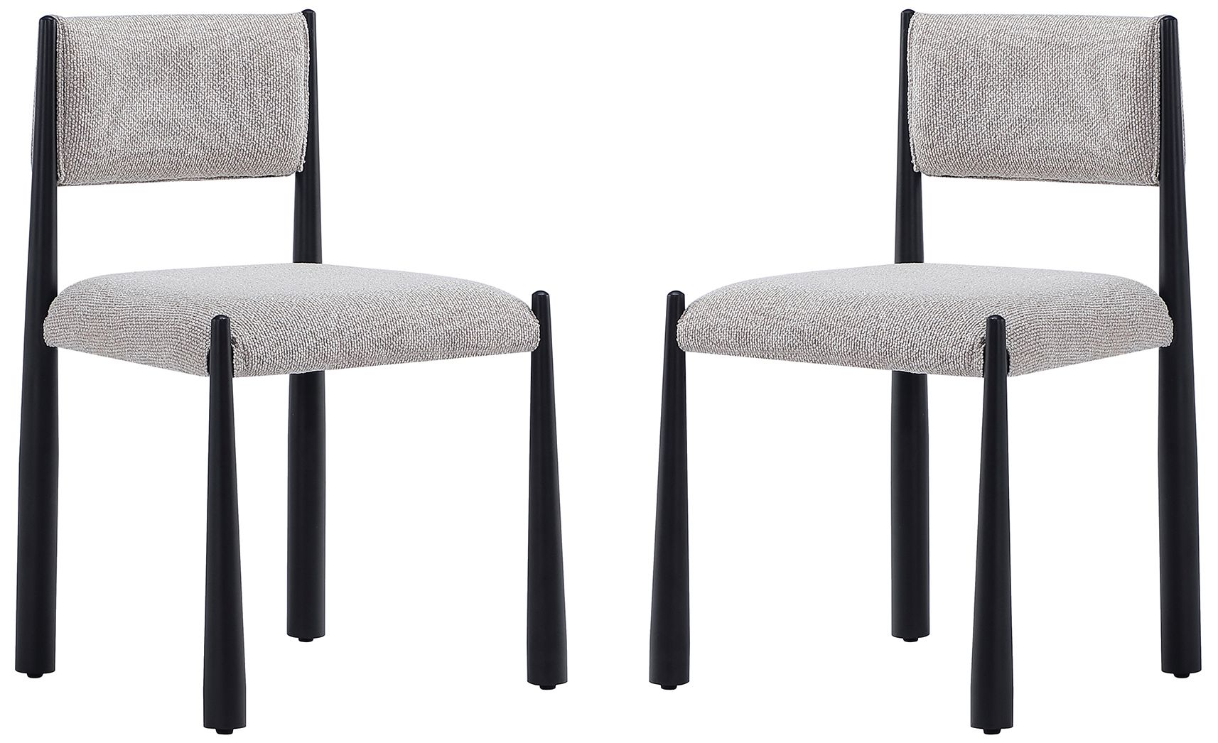 Image 3 Lennor Mid-Century Modern Boucle Metal Side Chair in Champagne - Set of 2 more views