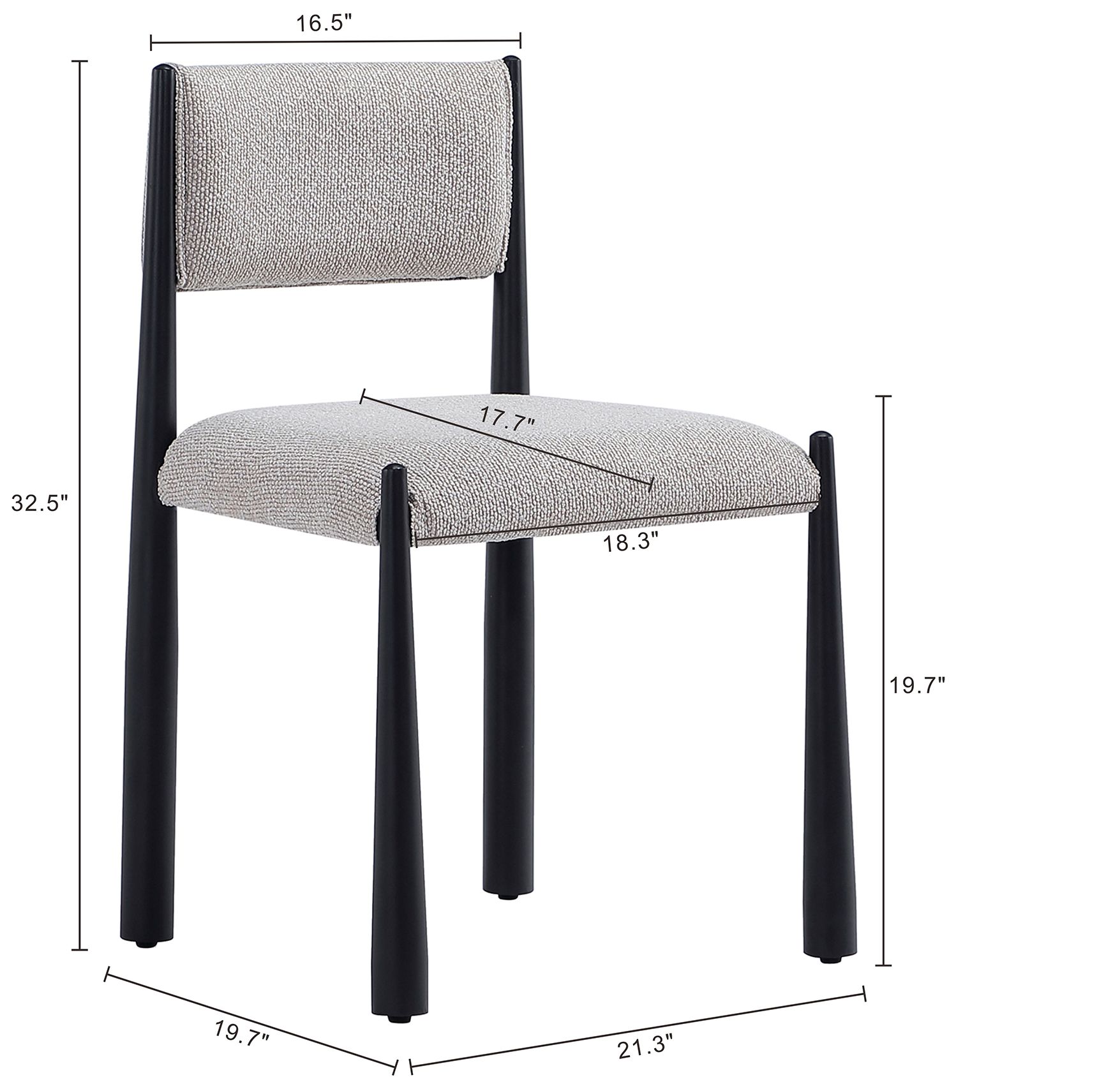 Image 4 Lennor Mid-Century Modern Boucle Metal Side Chair in Champagne - Set of 2 more views