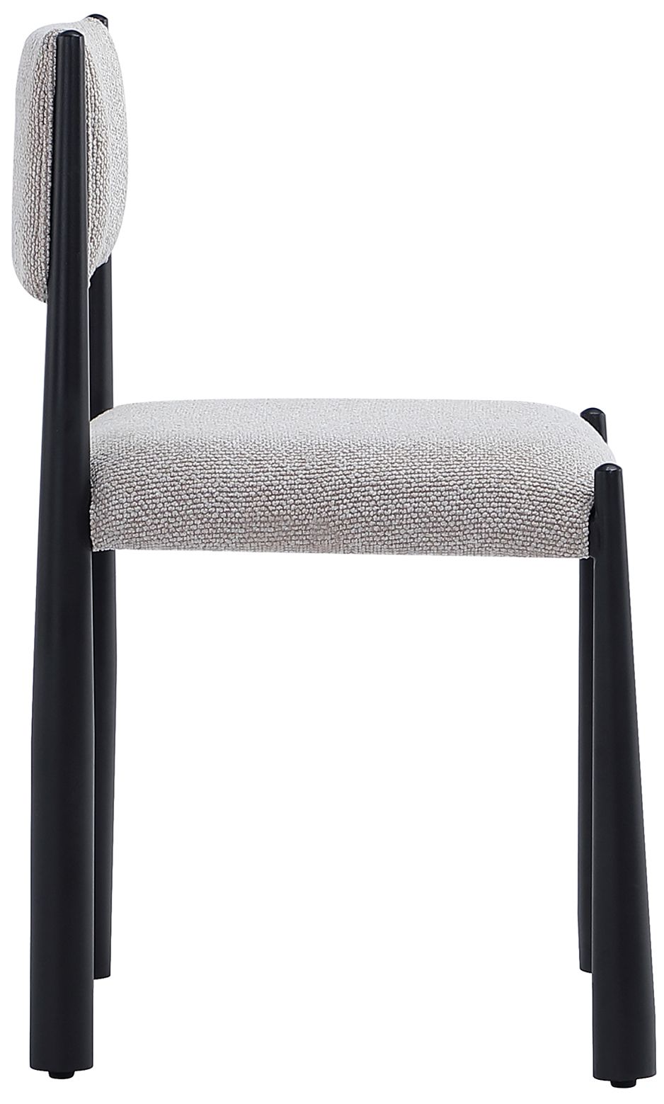 Lennor Mid-Century Modern Boucle Metal Side Chair in Champagne - Set of 2