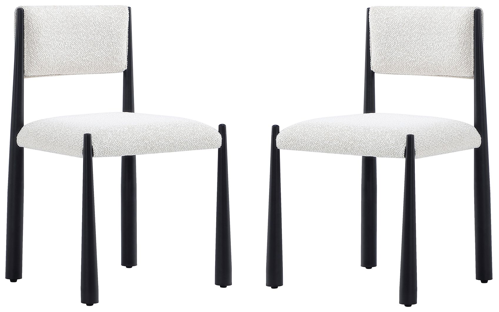 Image 3 Lennor Mid-Century Modern Boucle Metal Side Chair in Cream - Set of 2 more views