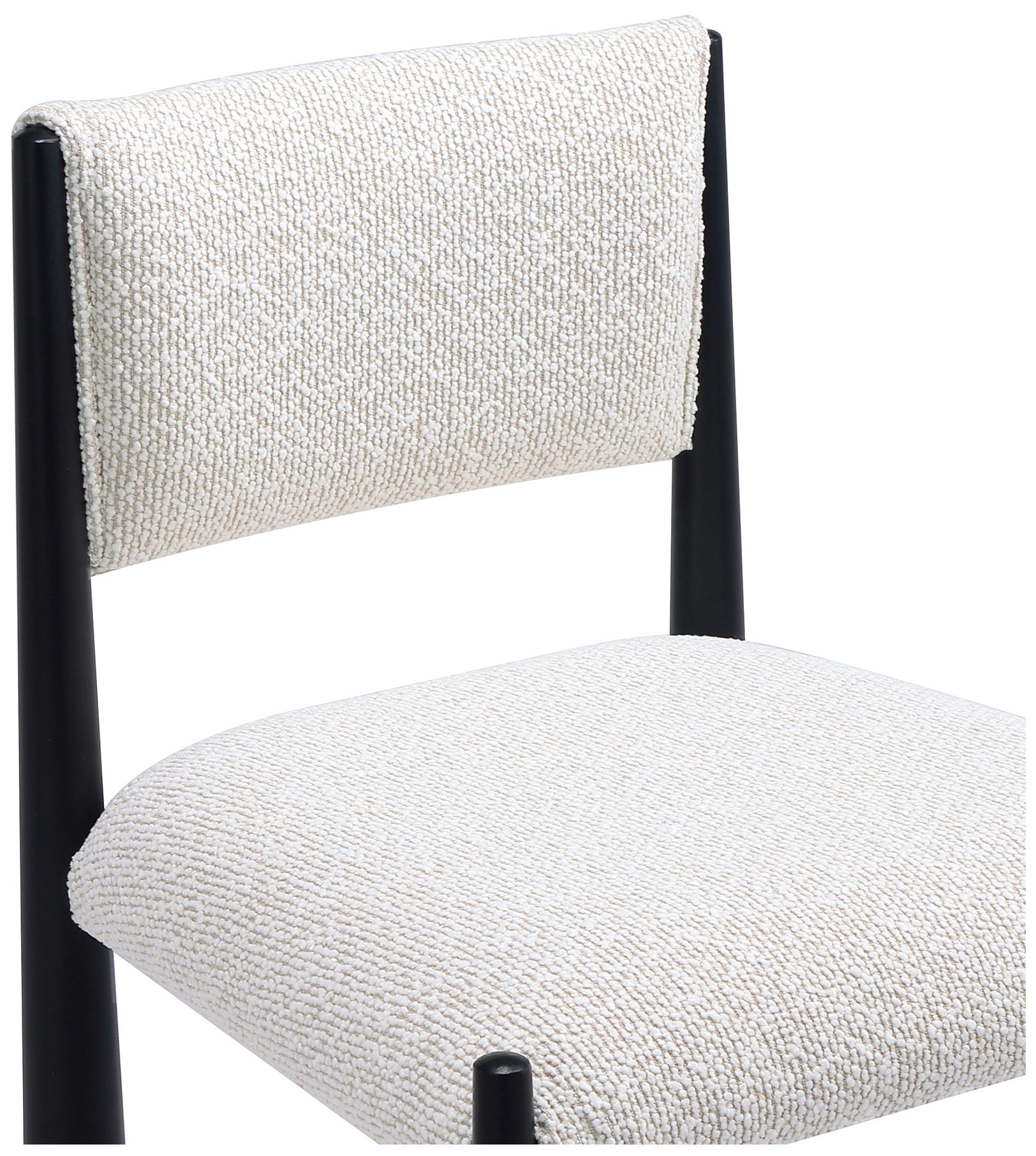 Image 6 Lennor Mid-Century Modern Boucle Metal Side Chair in Cream - Set of 2 more views