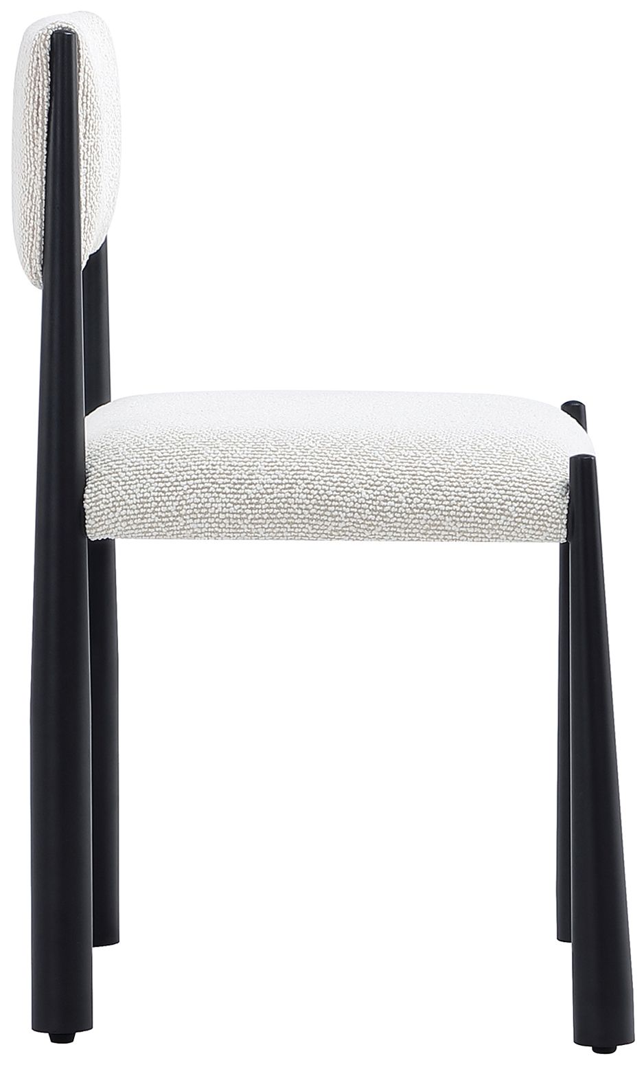 Lennor Mid-Century Modern Boucle Metal Side Chair in Cream - Set of 2