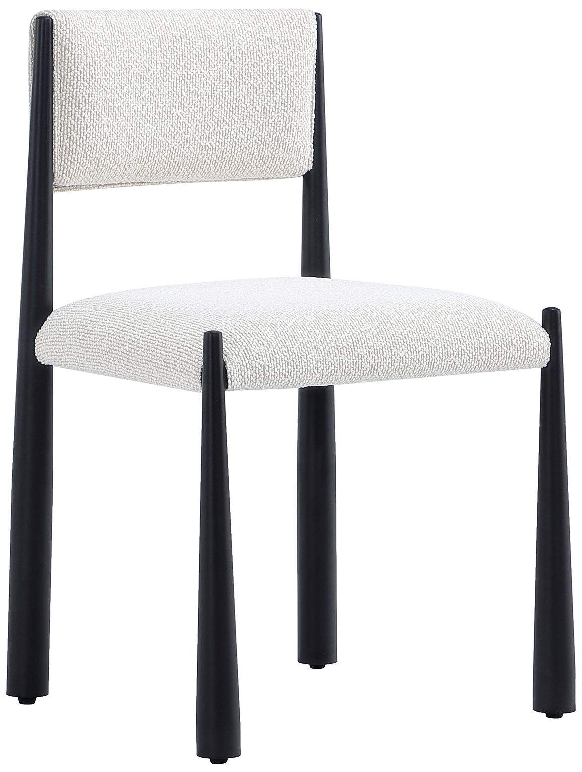 Lennor Mid-Century Modern Boucle Metal Side Chair in Cream - Set of 2