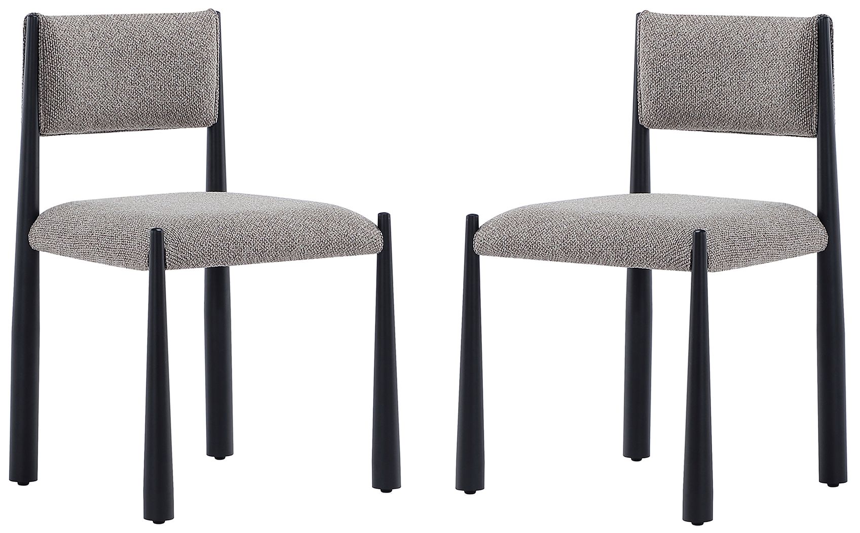 Image 3 Lennor Mid-Century Modern Boucle Metal Side Chair in Mushroom - Set of 2 more views