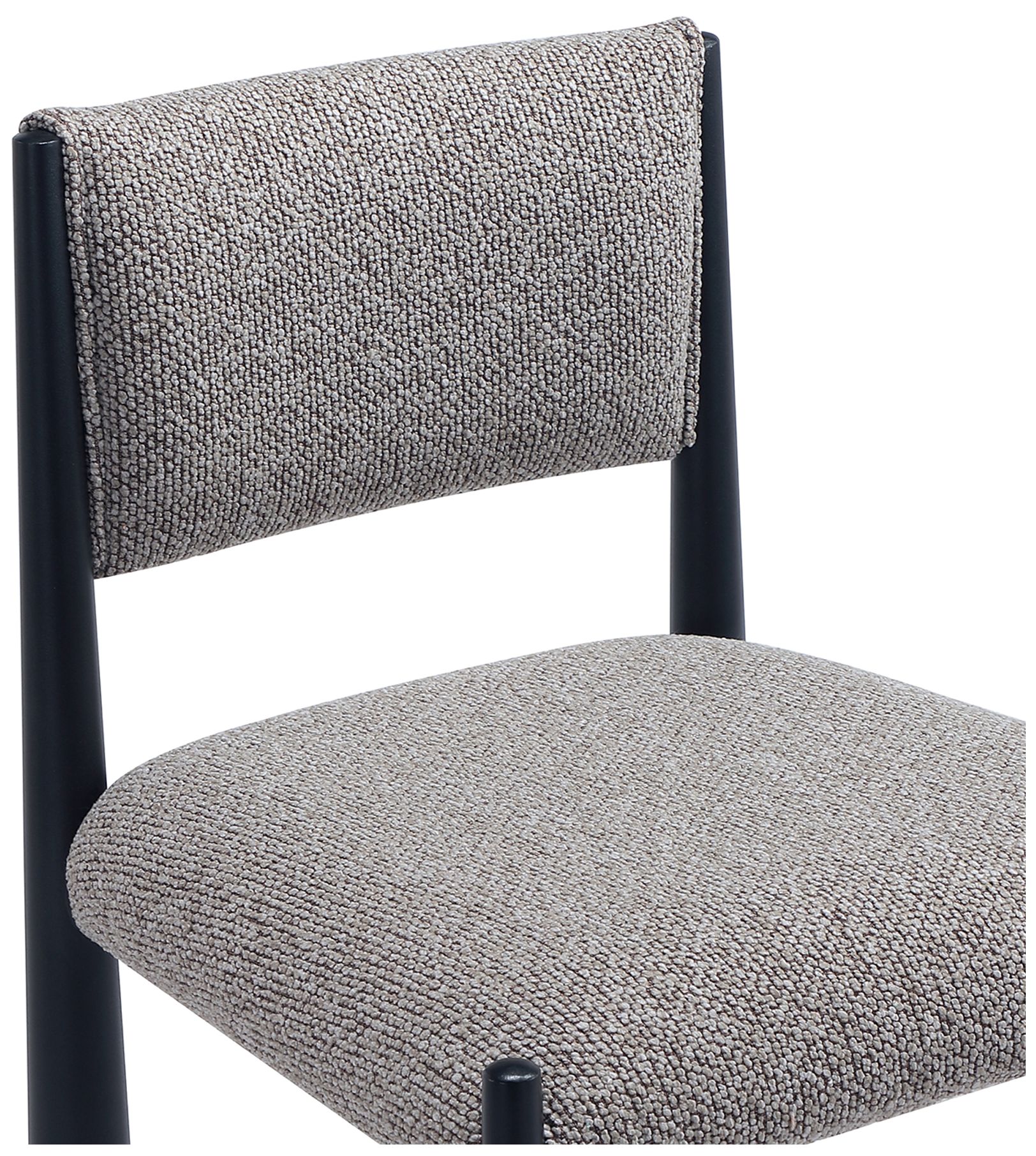Image 7 Lennor Mid-Century Modern Boucle Metal Side Chair in Mushroom - Set of 2 more views