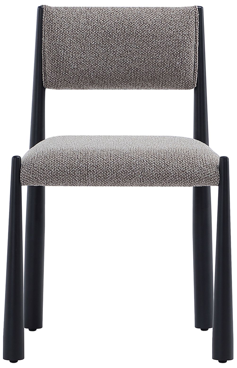 Lennor Mid-Century Modern Boucle Metal Side Chair in Mushroom - Set of 2