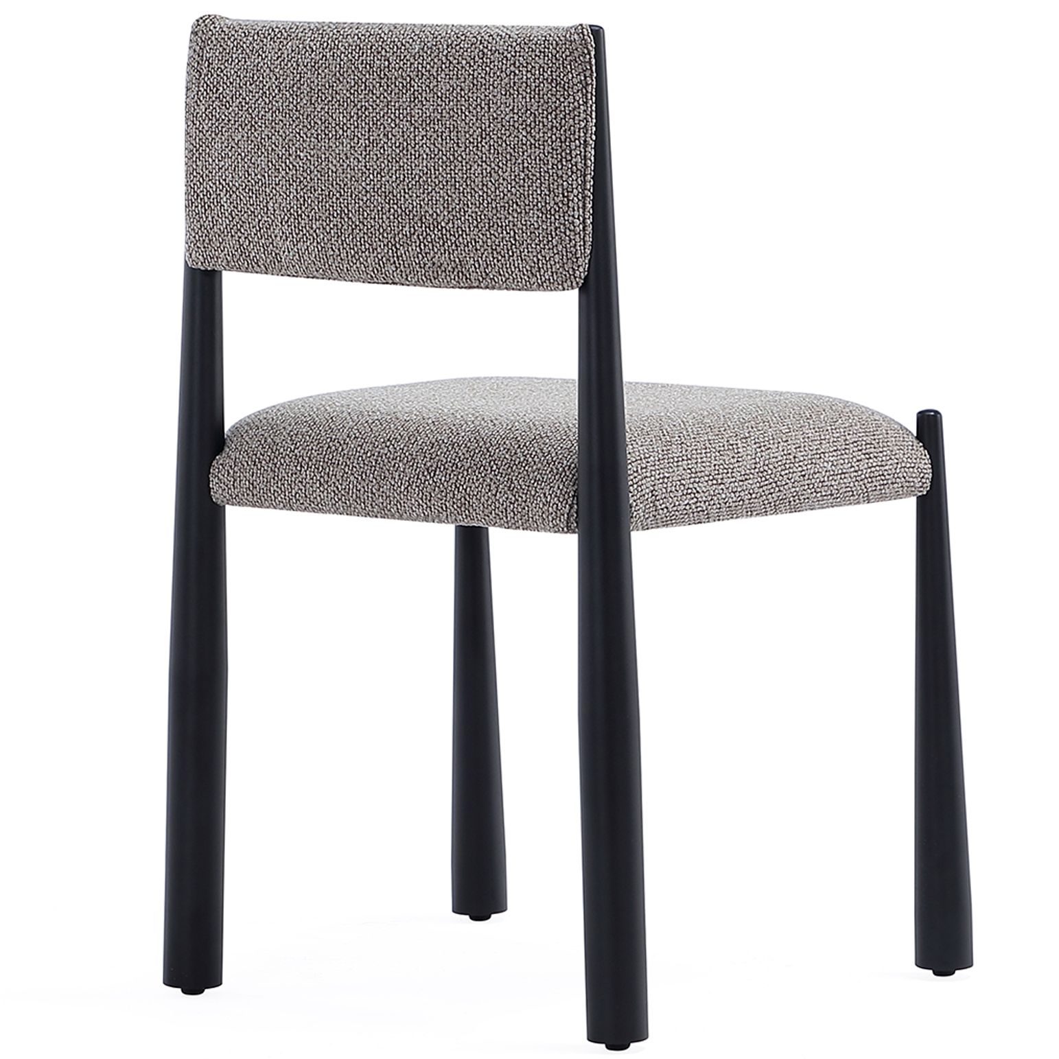 Lennor Mid-Century Modern Boucle Metal Side Chair in Mushroom - Set of 2