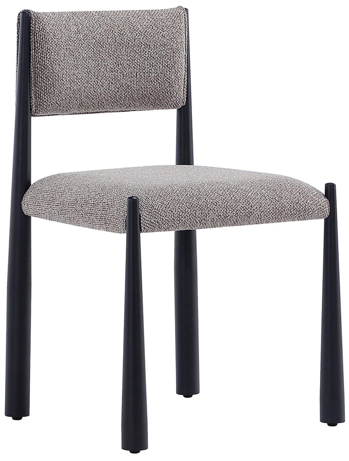 Lennor Mid-Century Modern Boucle Metal Side Chair in Mushroom - Set of 2