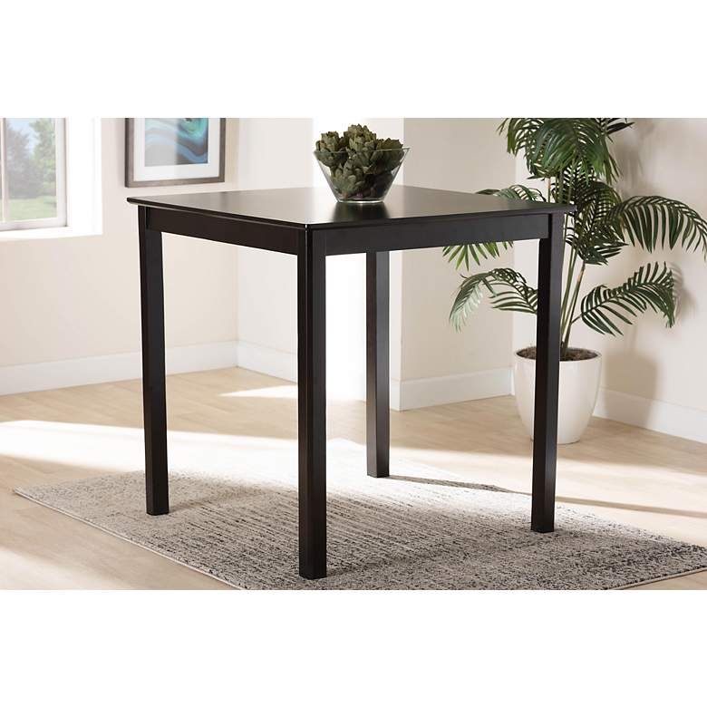 Image 1 Lenoir 35 1/2"W Espresso Brown Wood Counter Height Pub Table